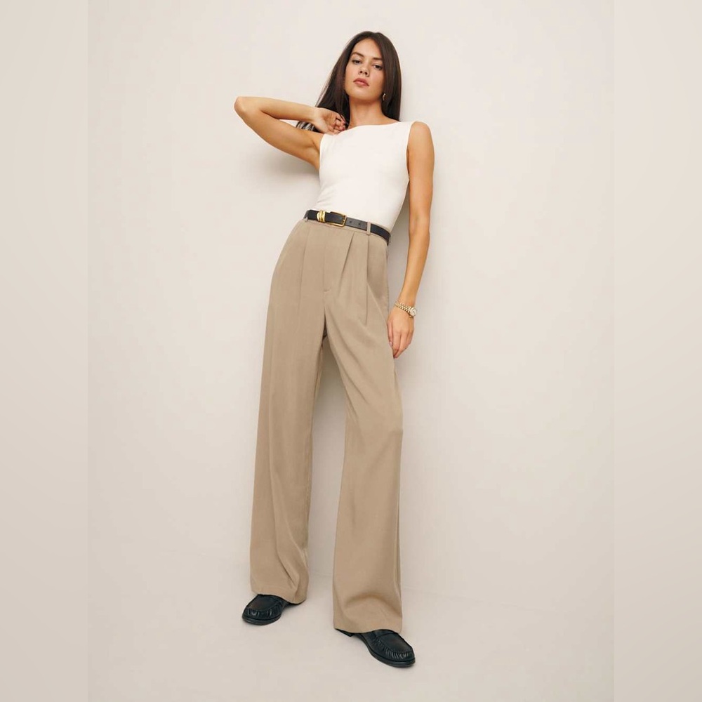 NWT Reformation The Mason Pant in Khaki